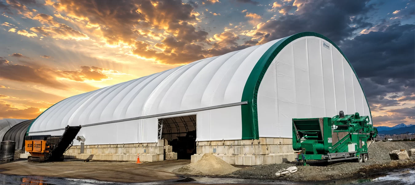 Pacific Coast Renewables XP100 MegaDome fabric building in Abbotsford, BC