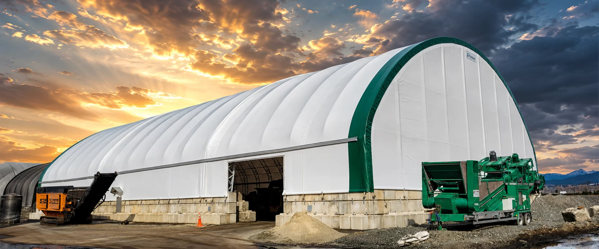 Pacific Coast Renewables XP100 MegaDome fabric building in Abbotsford, BC